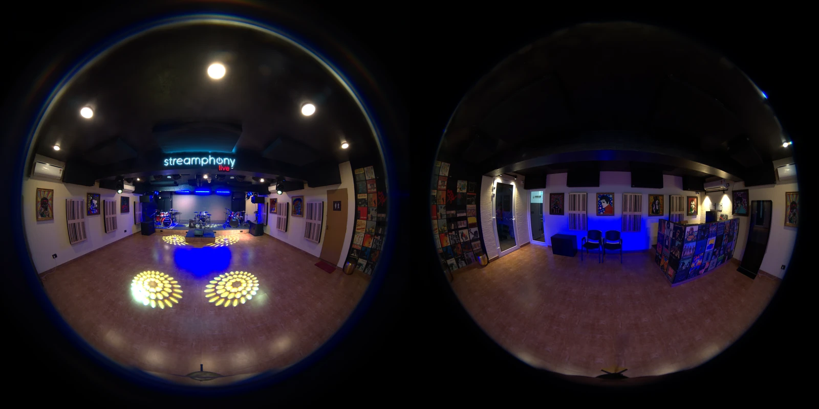 Raw dual-fisheye 360° capture of Streamphony Live before stitching, by Thamco360